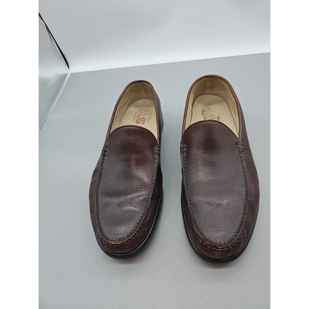 Genuine SAS Handsewn‎ Leather Size 13W Made in USA Brown Loafers Driving Shoes